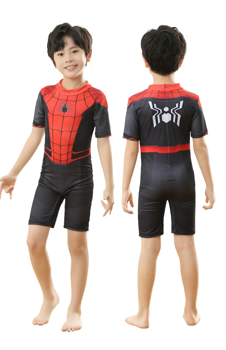 Kids Spiderman Swimsuit Boys Surfing Swimwear Cosplay Beach Bodysuit