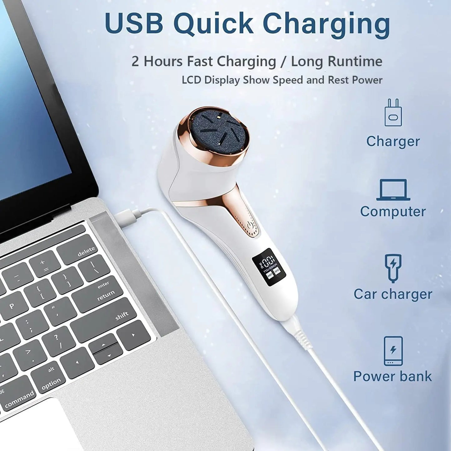 جهاز باديكير كهربائي - مزيل مسامير القدمين احترافي ومبرد للجلد الميت والكعب المتشقق