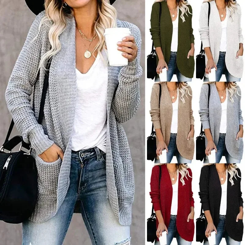 Fashion Women Cardigan Autumn Harajuku Knitted Sweater Basic Jacket Thin Streetwear Outerwear
