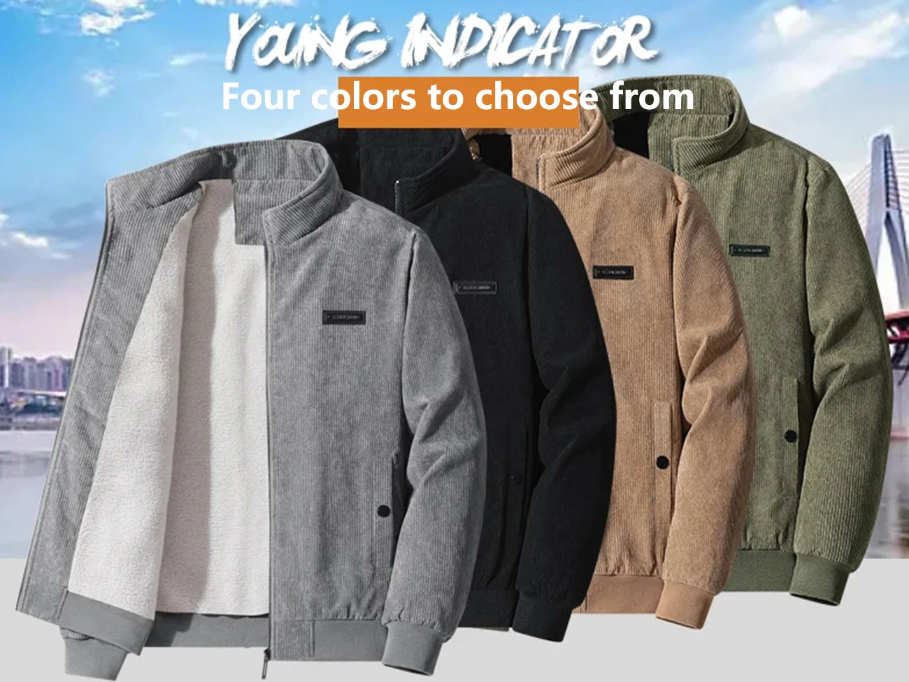 2024 Men’s Cotton-Padded Corduroy Jacket – Thick Lamb Fleece Winter Coat