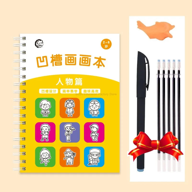 Magic Copybook Children’s Groove Drawing Book – Early Writing & Drawing Practice Book for Kids Ages 3–8