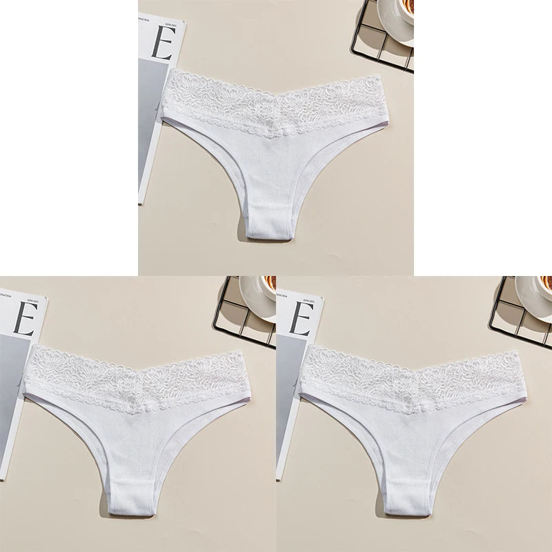 3PCS Women's Breathable Cotton Seamless Panties Comfortable Sexy Soft Stretchy Underwear