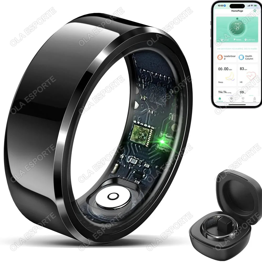 2025 Smart Ring – Blood Pressure, Heart Rate & Sleep Monitoring, IP68 & 5ATM Waterproof, Multi-Sport Mode for Men & Women