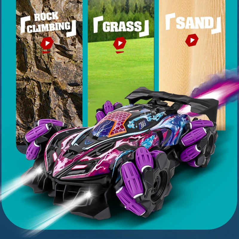 WLtoys F1 4WD RC Drift Car – Gesten- und Fernbedienung, LED-Lichter, Musik, Spray, Stunt-Spielzeug für Kinder