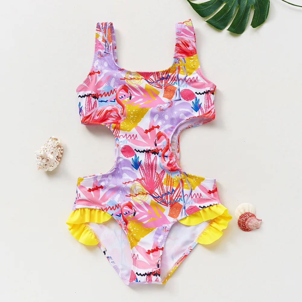Girls One-Piece Mermaid Swimsuit Fish Scale Unicorn Kids Beachwear Ages 2-8