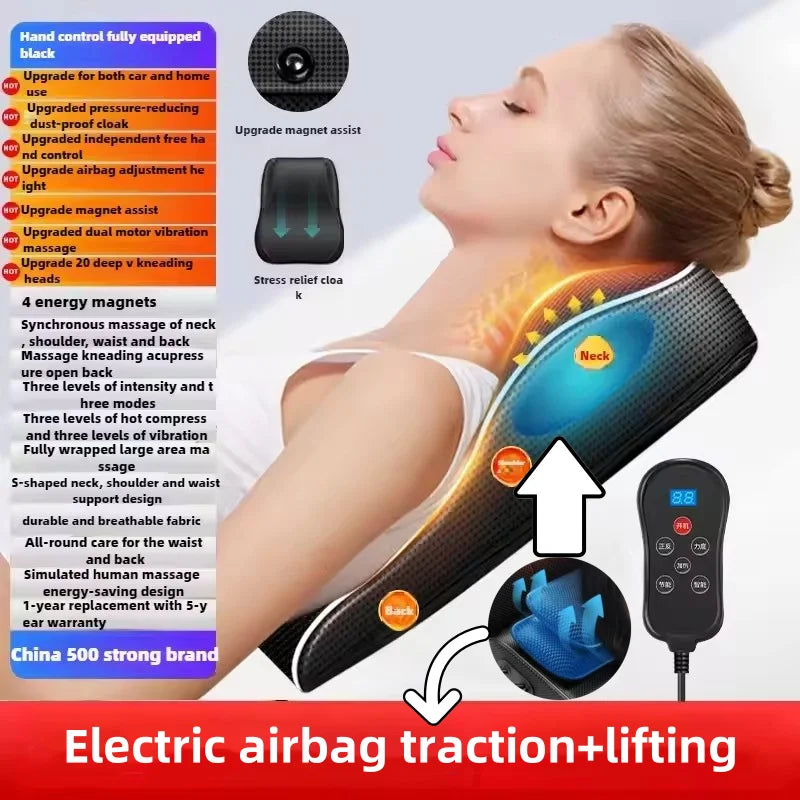 Manufacturer Direct Electric Shiatsu Massager – Head, Neck & Cervical Traction Pillow with Heating, Vibration & Car/ Home Use