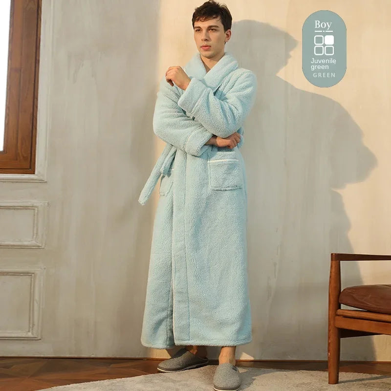 2025 Autumn & Winter Cotton Robe | Thick Comfortable Bathrobe for Men & Women | Large Size Light Luxury Couple Homewear