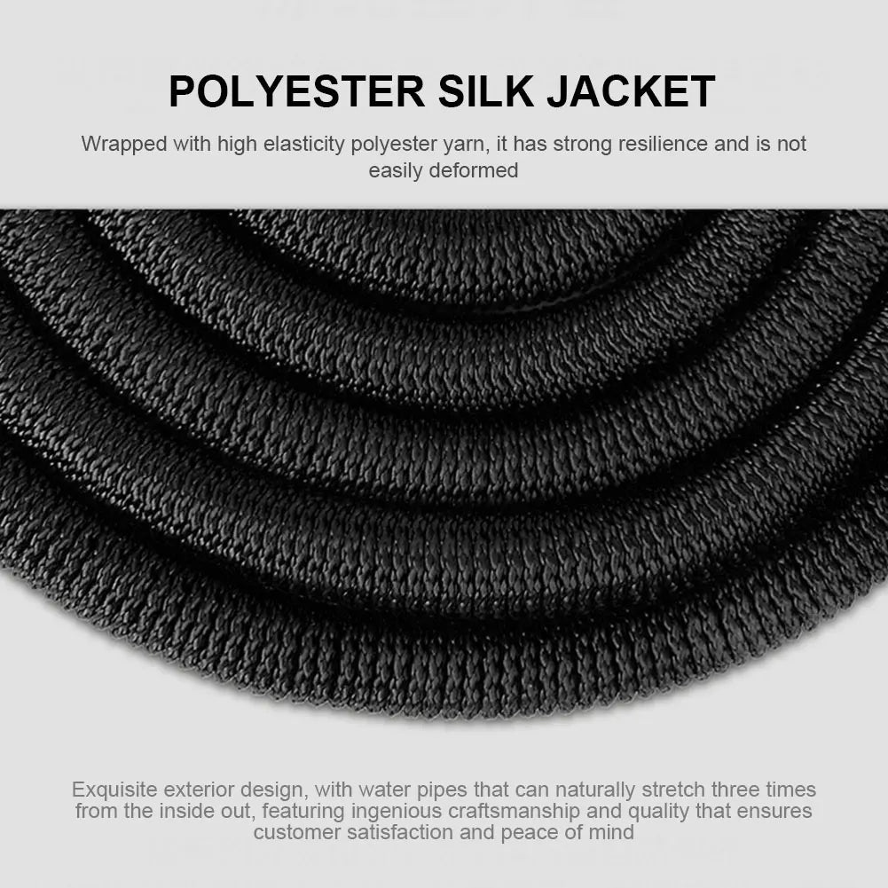 خرطوم مياه قابل للتمدد للحدائق بطول 25-200 قدم - خرطوم مرن لغسيل السيارات مزود بمسدس رش، وخرطوم ري عالي الضغط للحدائق والري