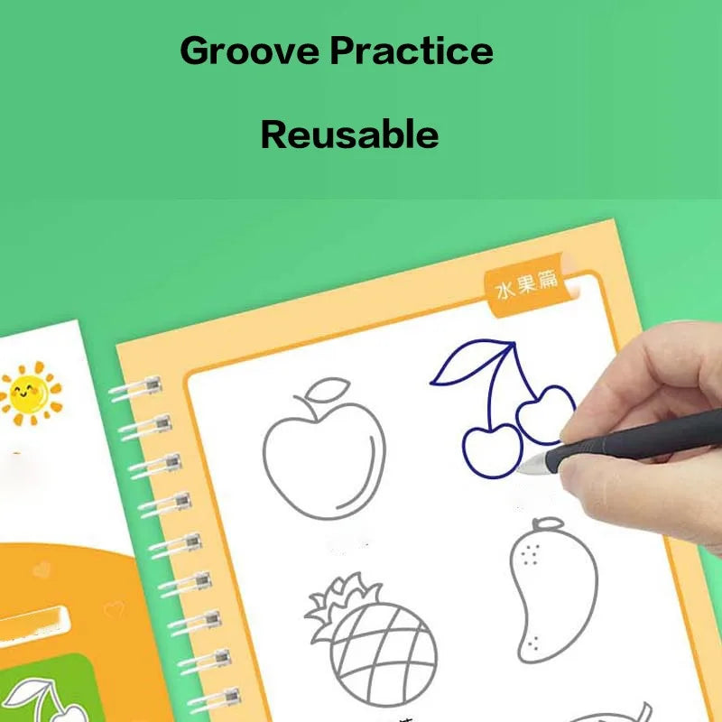 Magic Copybook Children’s Groove Drawing Book – Early Writing & Drawing Practice Book for Kids Ages 3–8