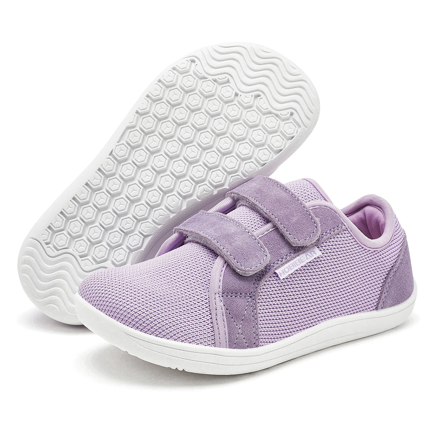 HOBIBEAR Kids Barefoot Shoes | Wide Toe Mesh Minimalist Sneakers with Hook & Loop Closure