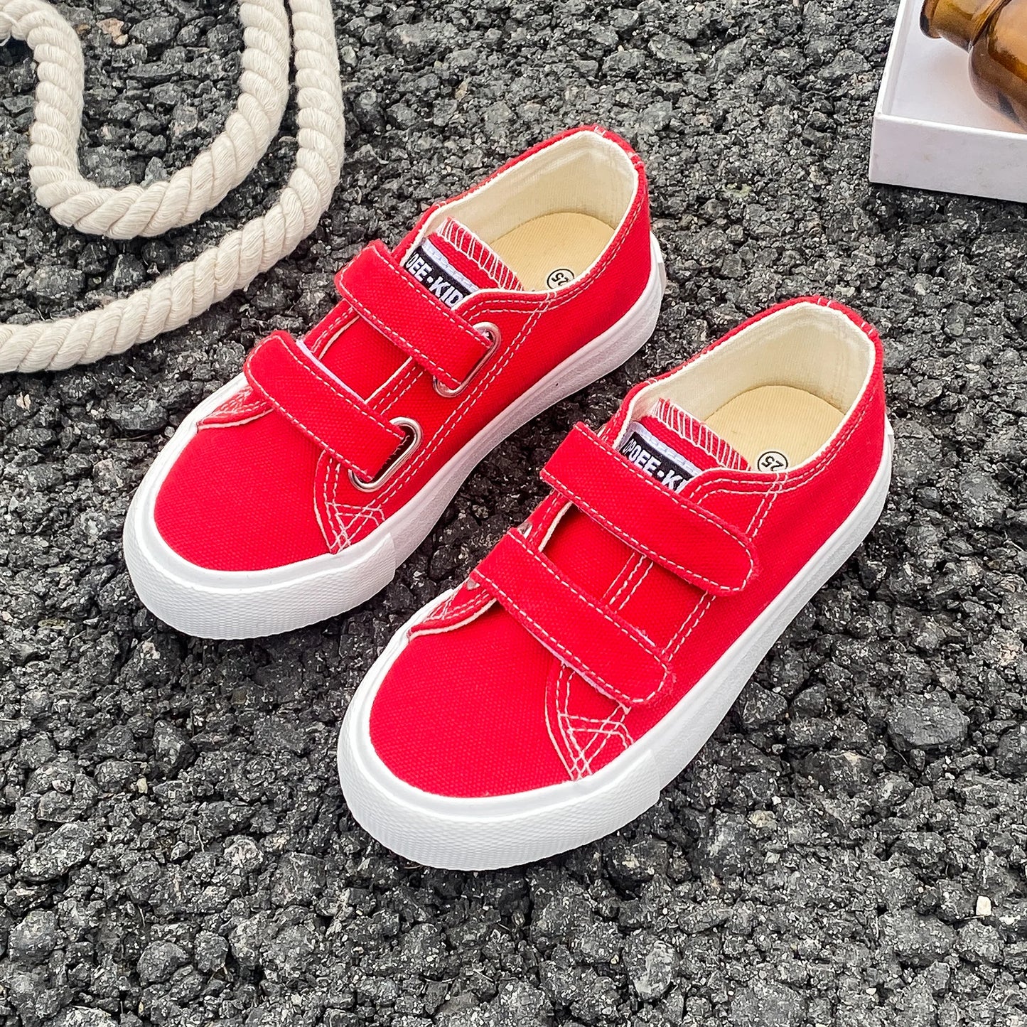 Spring & Autumn Kids Canvas Shoes | Solid Color Soft Sole Skateboard Sneakers for Boys & Girls