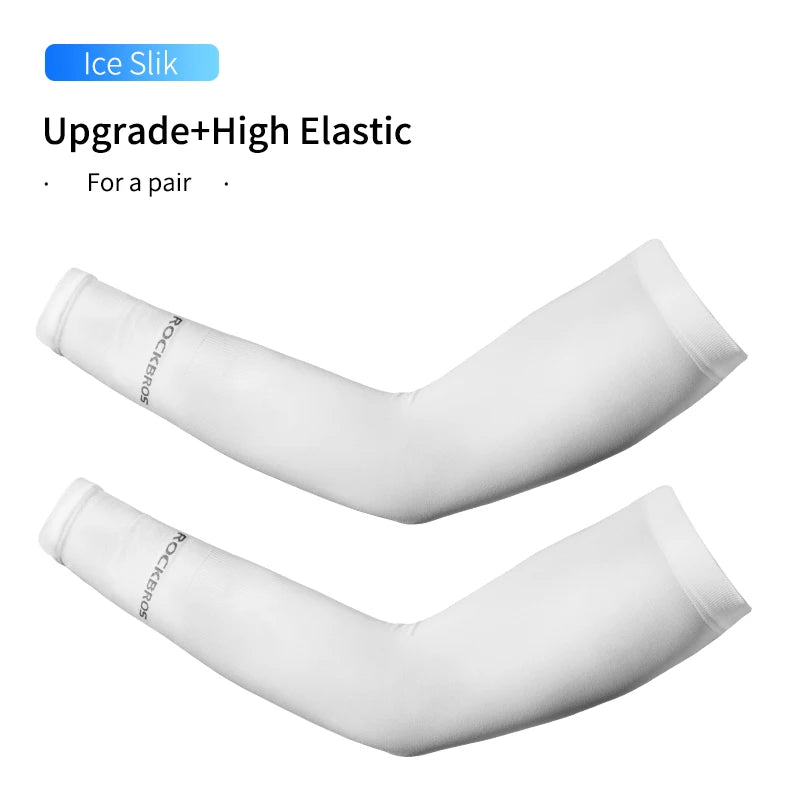 ROCKBROS Armmanschette – Atmungsaktive, schnelltrocknende Armmanschette mit UV-Schutz für Radfahren und Sport – Sonnenschutz-Fitnessbekleidung aus Eisgewebe