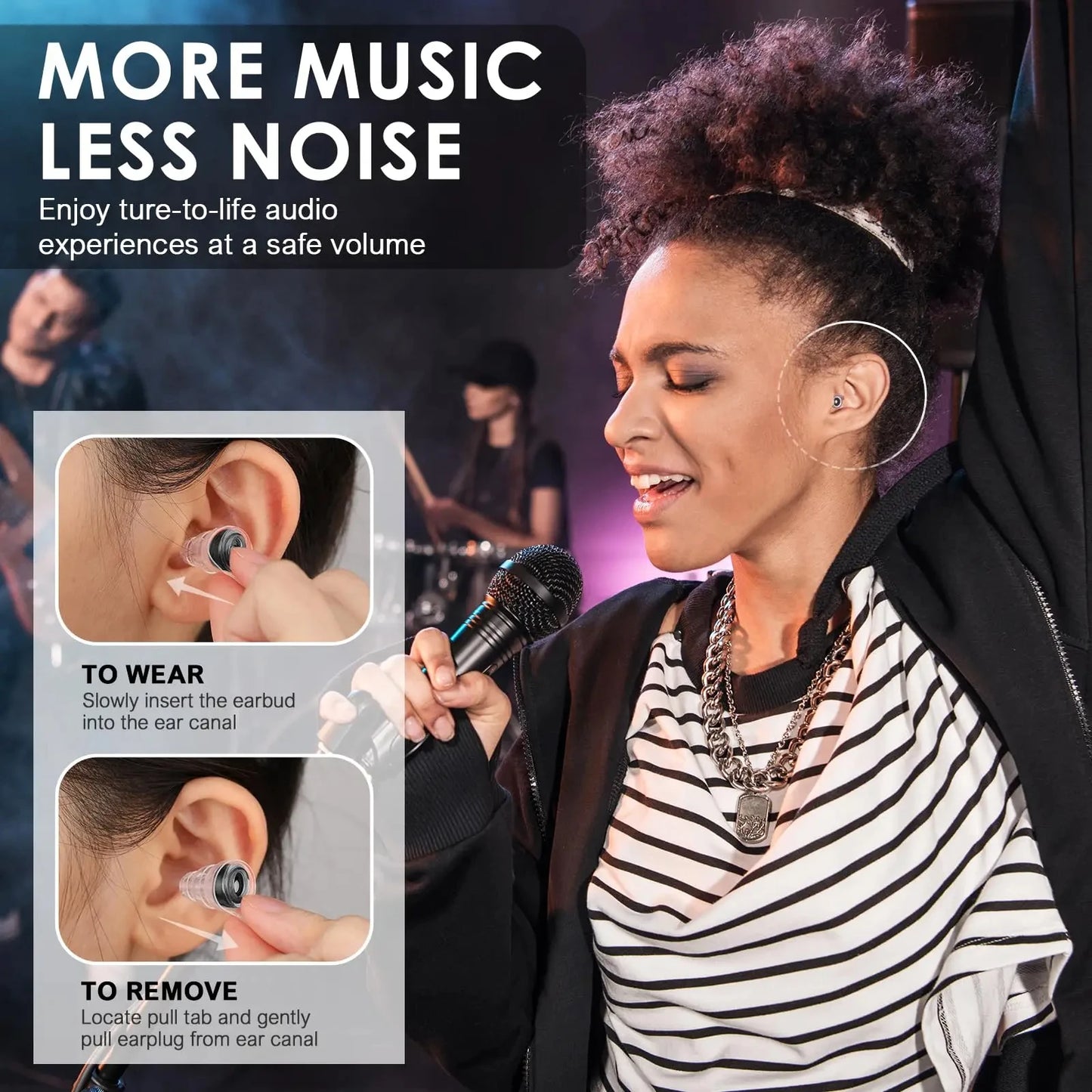 HUAK 20 High Fidelity Silicone Earplugs with Storage Box – Noise Reduction for Concerts, Musicians, Motorcycles & Noise Sensitivity