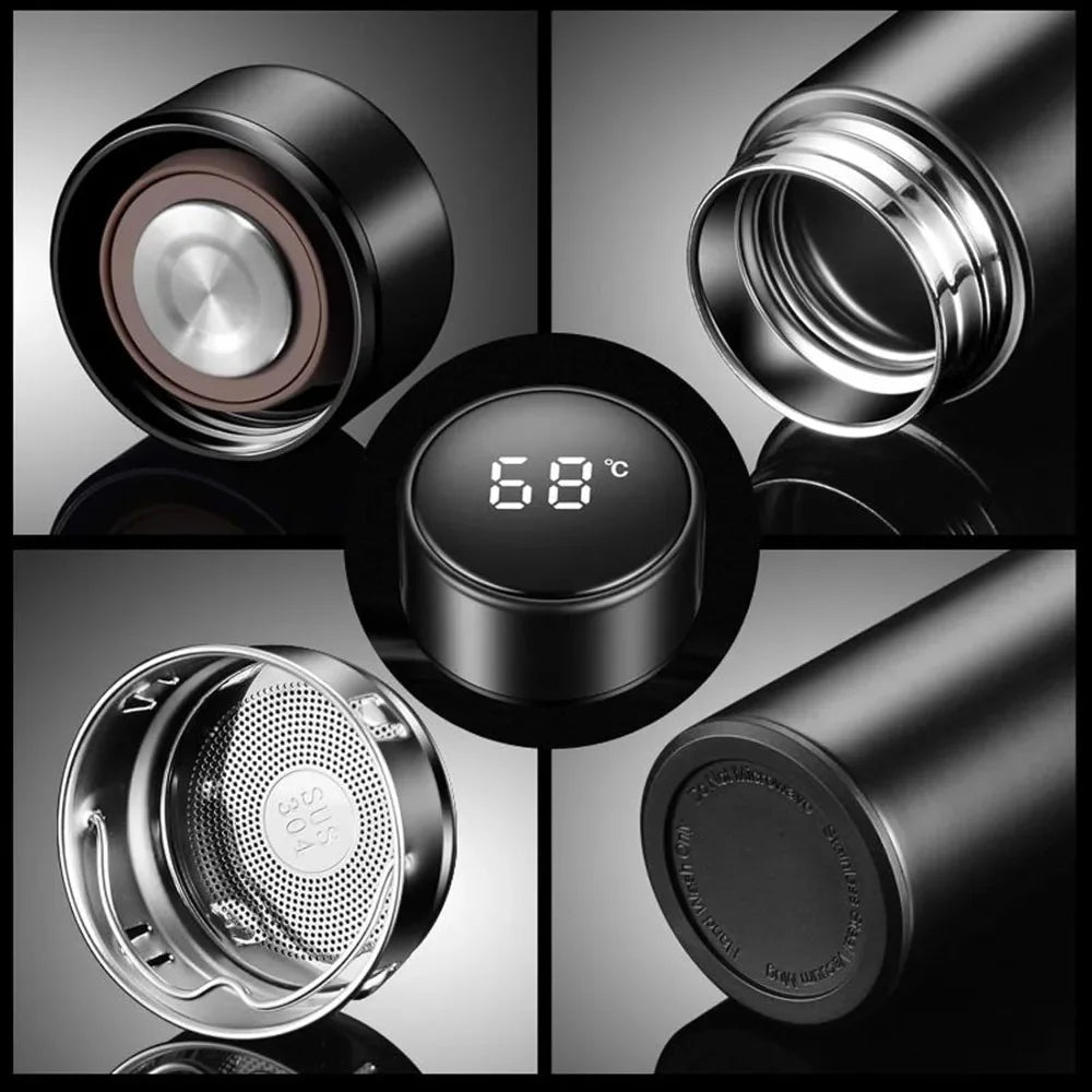 كوب ترموس صغير - كوب معزول بالفراغ من الفولاذ المقاوم للصدأ 304 بجدار مزدوج، خالٍ من مادة BPA، مانع للتسرب، يحافظ على المشروبات ساخنة أو باردة لمدة 12 ساعة