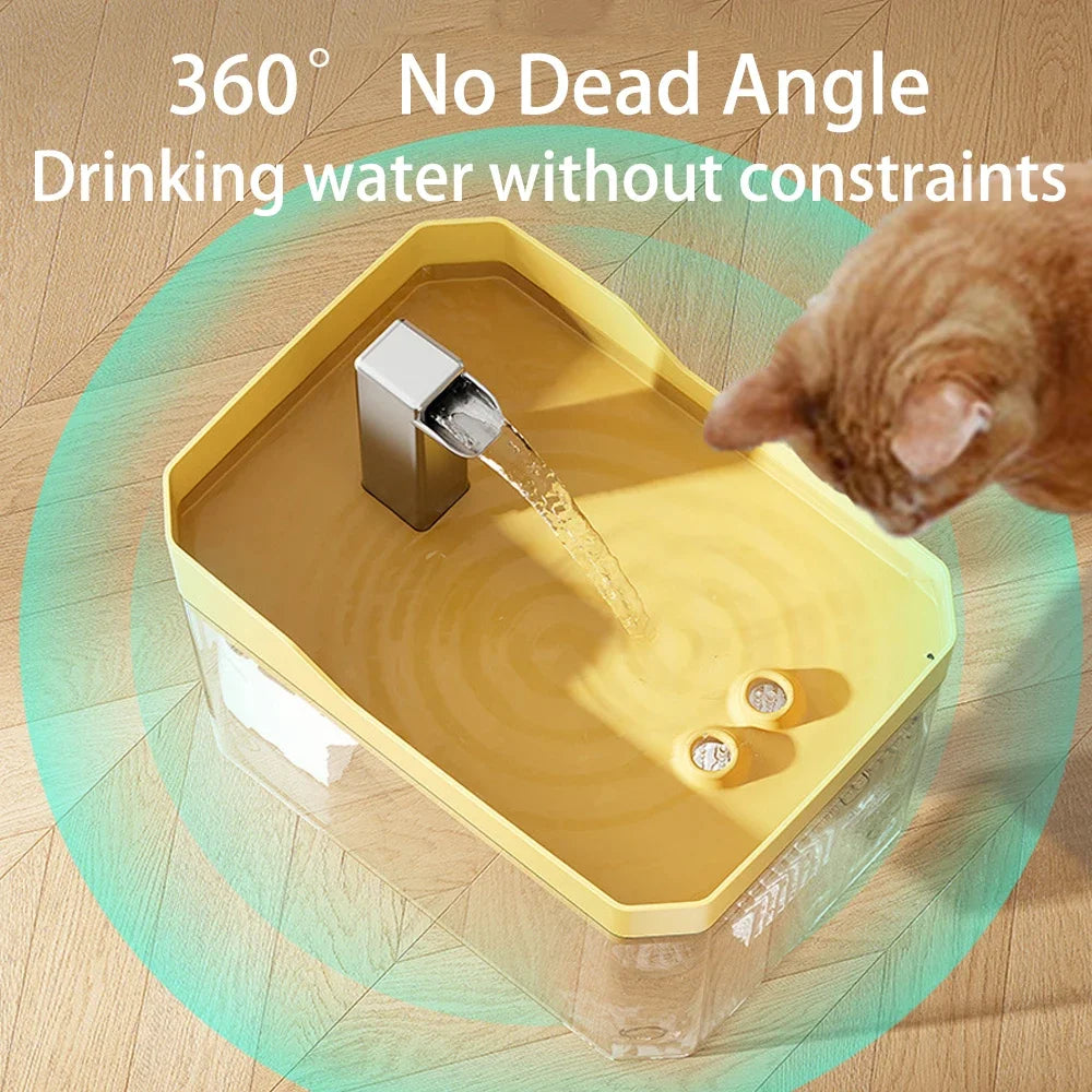 Automatic Cat Water Fountain – Transparent USB Pet Drinker with Filter & Anti-Dry Pump