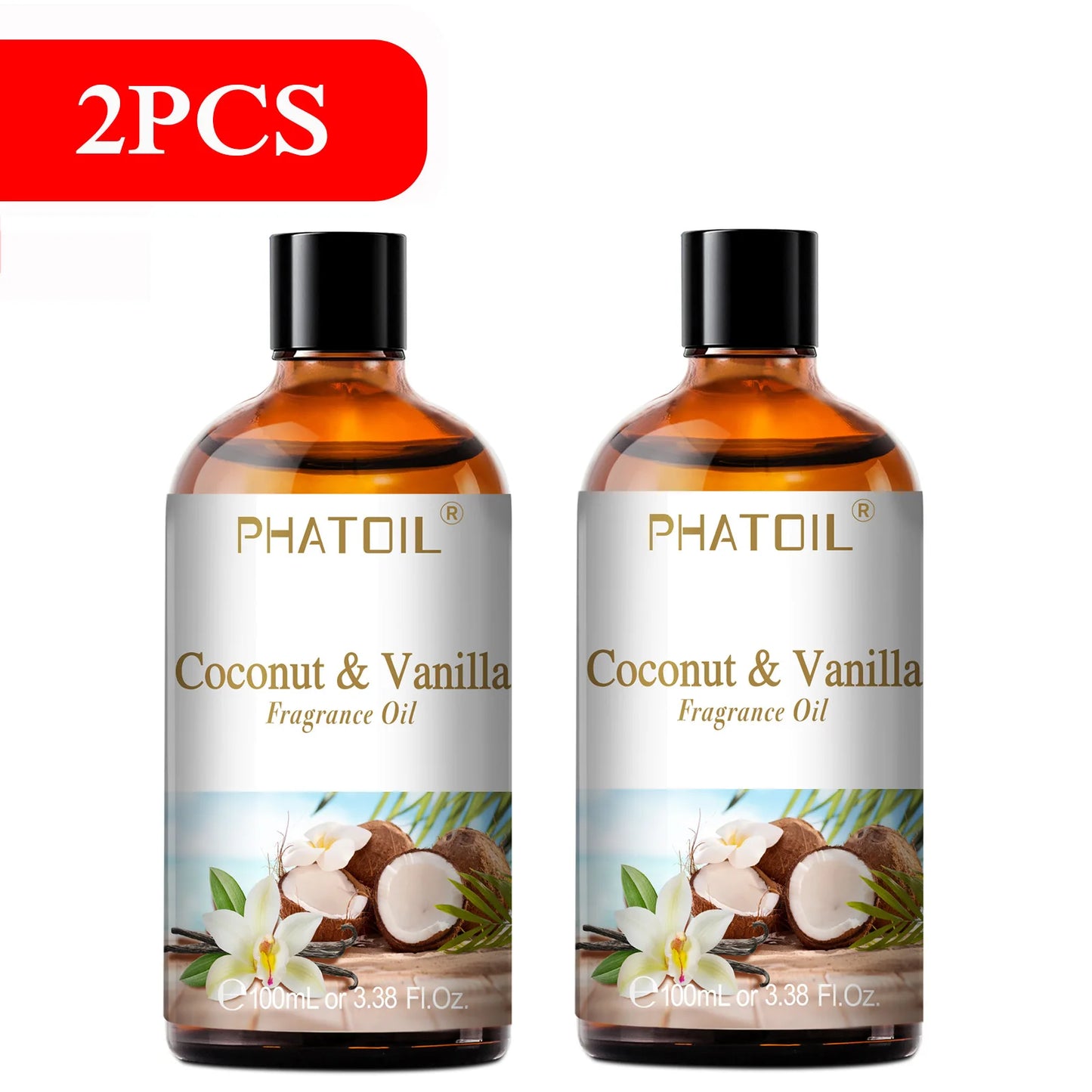 PHATOIL 100ml Sweet Fruity Fragrance Oil – Coconut, Vanilla, Strawberry & More for Diffusers & Candles
