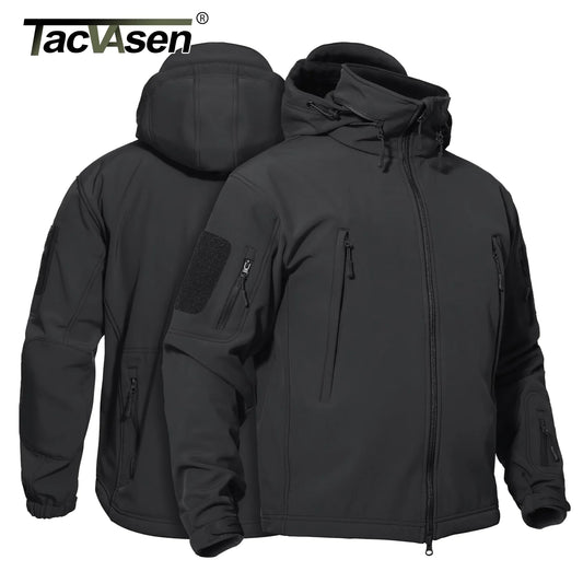 TACVASEN Men’s Winter Soft shell Jacket – Windproof Waterproof Fleece-Lined Outdoor Coat