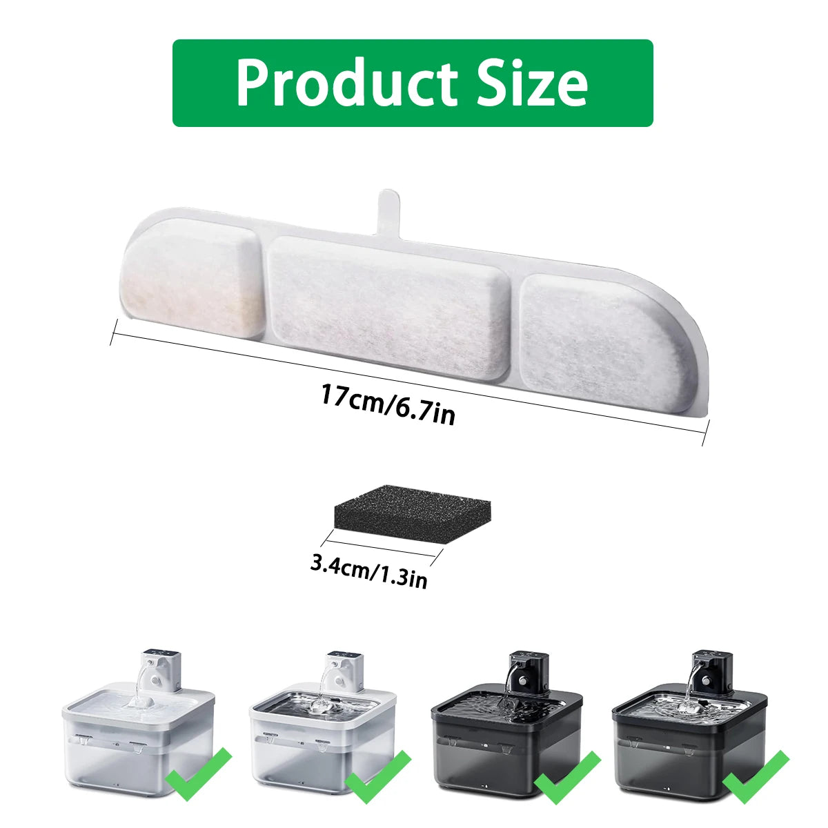 Multi-Pack Pet Water Fountain Filters – Replacement Filters for Cat & Dog Water Dispensers (6/12/16/20/24 pcs)