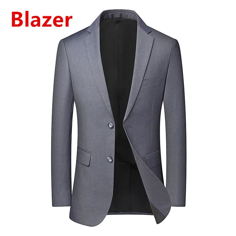 Men's Solid Color Business Suit 2025 – High-Quality Wedding & Banquet Groom Outfit