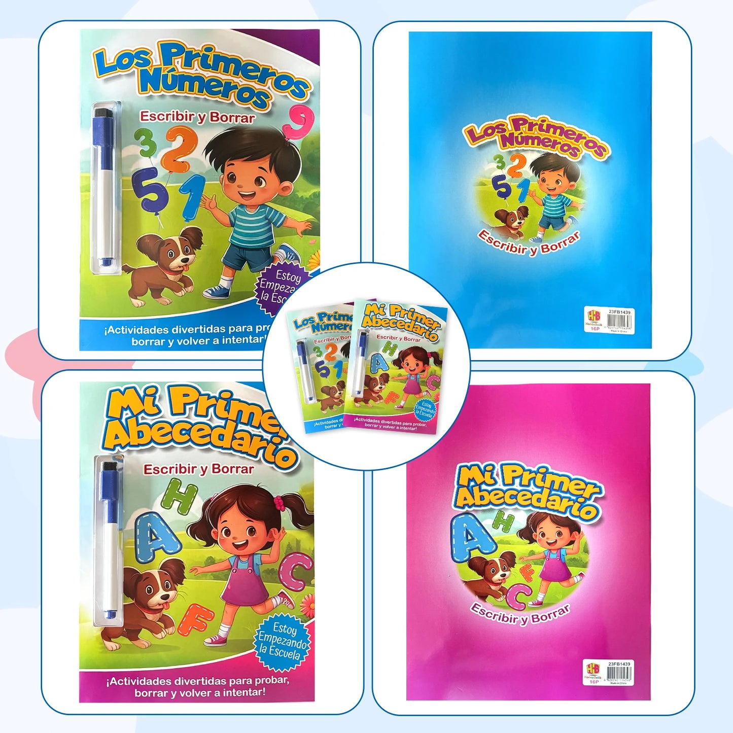 Spanish Children’s Tracing Book – Rewritable Alphabet & Numbers Learning with Pen, Educational Puzzle Book & Gift