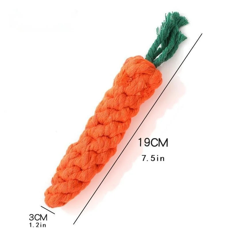 Carrot Shape Pet Knot Toy – Cotton Rope Chew Toy for Dogs & Cats