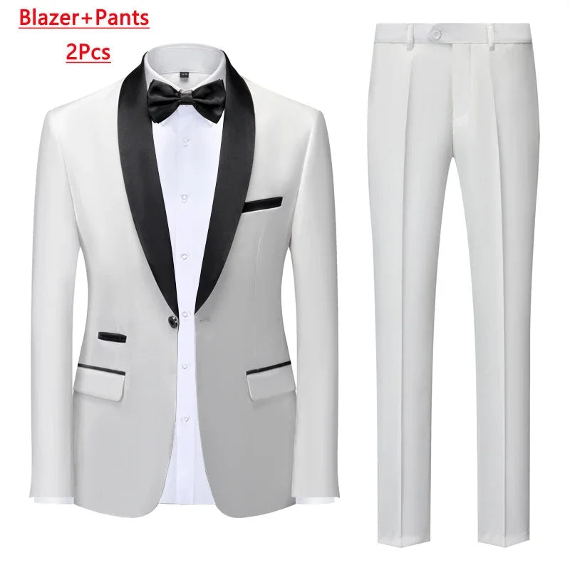 Men's M-6XL Formal 3-Piece Suit – Jacket, Vest & Pants for Business, Wedding & Parties