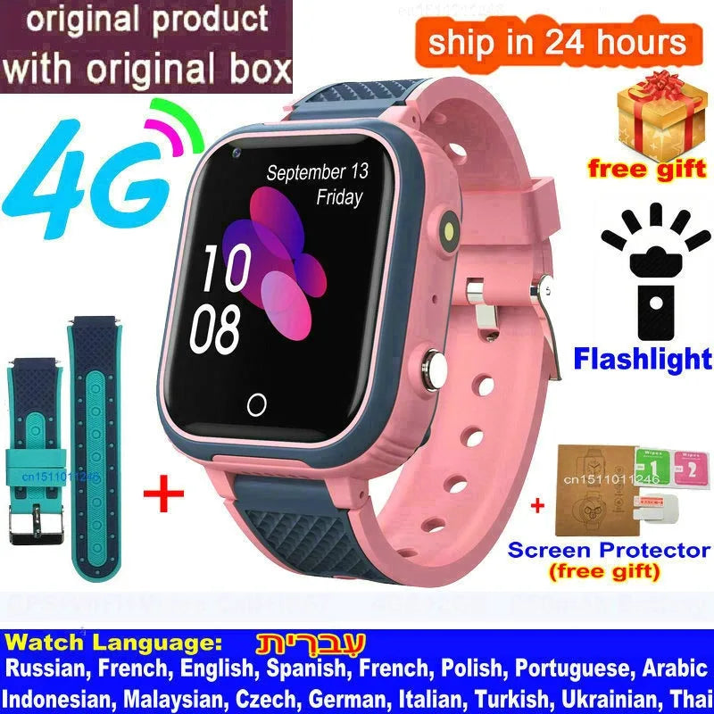 LT21 4G Kids Smart Watch – GPS, WiFi, Video Call, SOS, Camera, IP67 Waterproof Location Phone Watch
