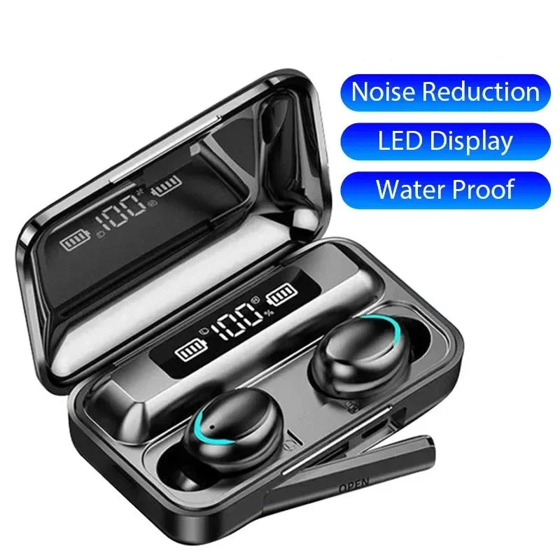 F9 Wireless Earphones TWS Bluetooth Headset | LED Display, Noise Reduction, Waterproof Binaural Headphones
