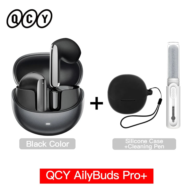 QCY HT10 AilyBuds Pro+ ANC Wireless Earphones – Hi-Res Audio with LDAC, Bluetooth 5.3, 6-Mic AI HD Call, Multipoint Connection
