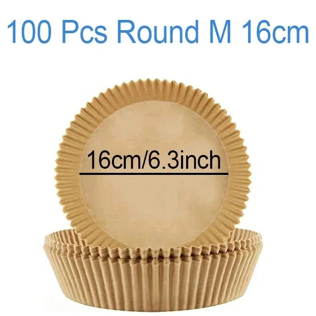 50–300pcs Air Fryer Baking Paper Liners – Disposable Oil-Proof Oven & BBQ Pads