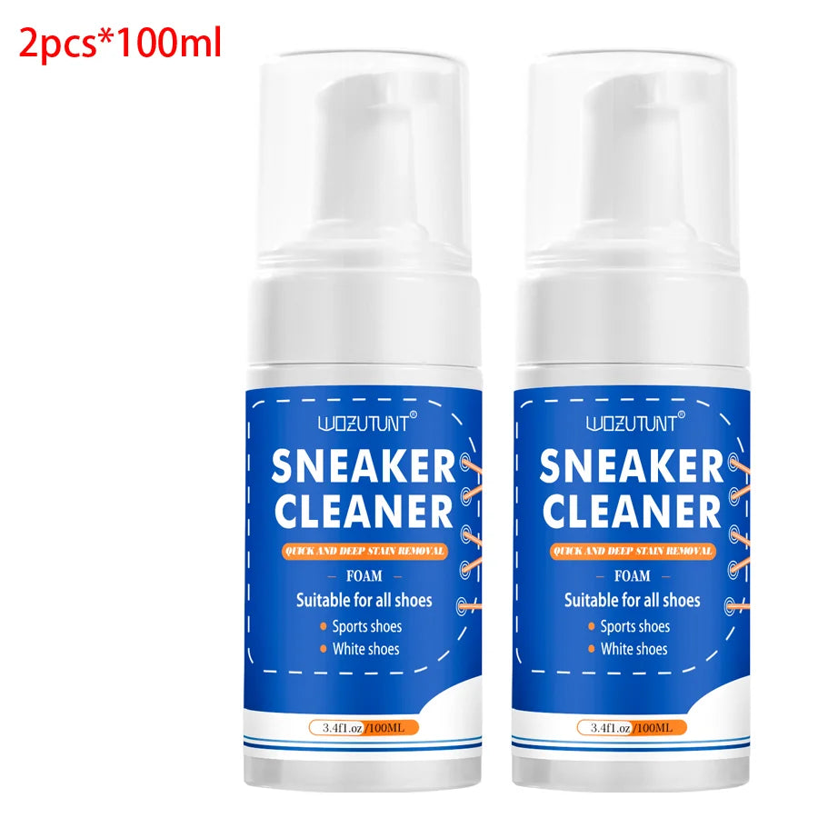 100 ml White Shoe Cleaner – No-Wash Dry Cleaning Foam for Suede, Sheepskin, Matte Leather & Sneakers