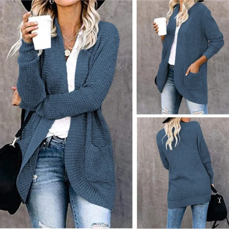 Fashion Women Cardigan Autumn Harajuku Knitted Sweater Basic Jacket Thin Streetwear Outerwear
