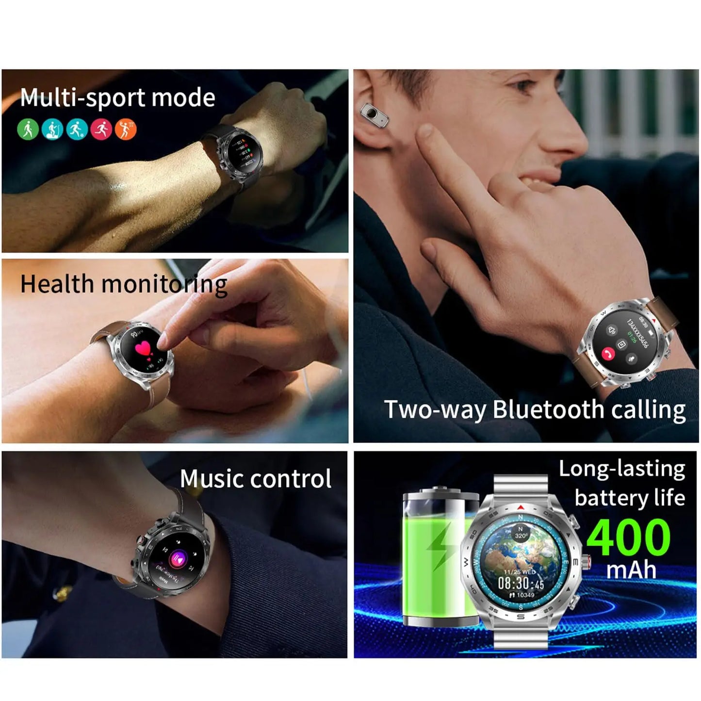 2024 TWS 2-in-1 Smart Watch with Bluetooth Earphones – GPS, Motion Tracking, Bluetooth Call, HIFI 9D Sound for Men & Women