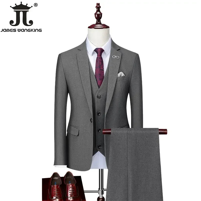 Men's 3-Piece Suit – Blazer, Vest & Pants for Casual, Formal, Business & Wedding