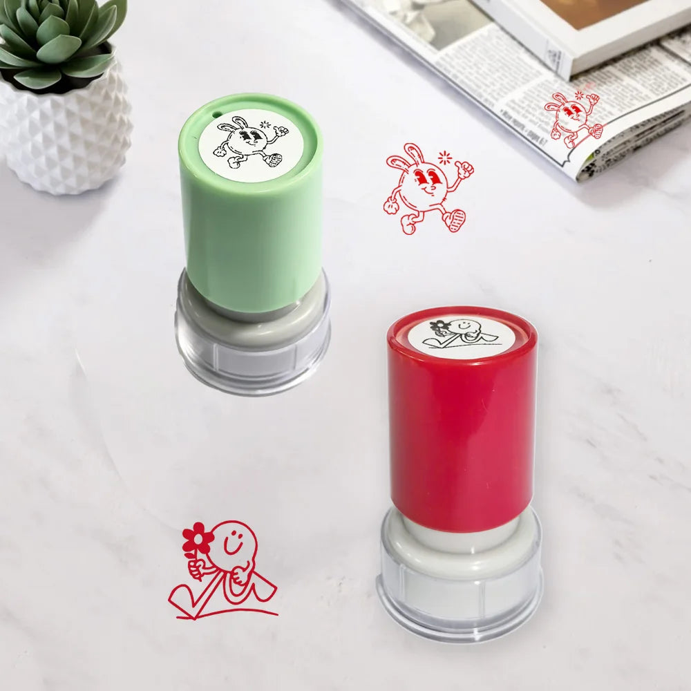 Seal for Grading & Encouragement – Praise Learning Progress Stamp, Teaching Reward Stamp, Small Red Flower Seal