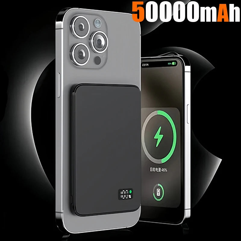 بنك طاقة رفيع للغاية من VIVO بسعة 50000 مللي أمبير/ساعة - شاحن لاسلكي مغناطيسي متوافق مع MagSafe، بطارية محمولة معتمدة من 3C مع شاشة