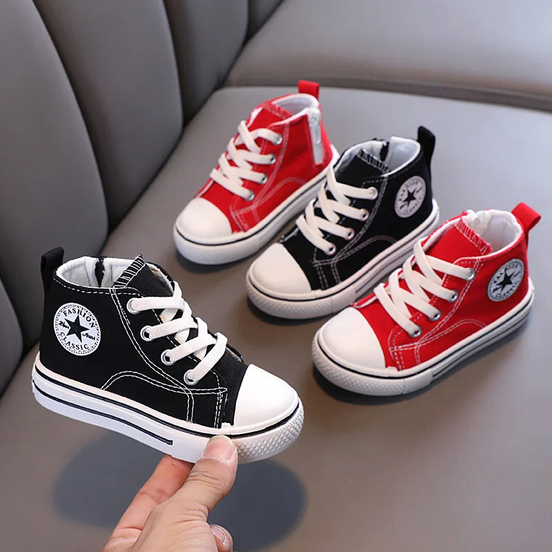 Children's Mid-Top Canvas Shoes | Soft, Comfortable, Non-Slip Sneakers for Boys & Girls