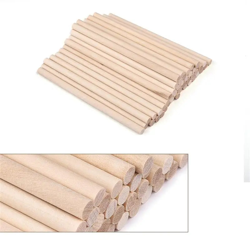 Round Wooden Sticks – Durable DIY Dowels for Crafts, Cake Making, Ice Lollies & Woodworking Models