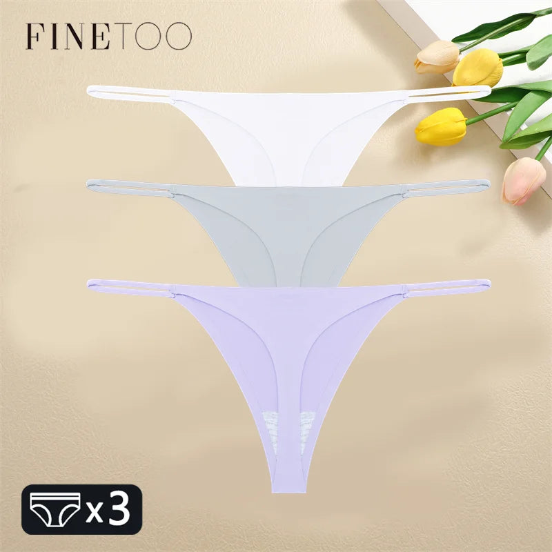 FINETOO 1PCS Women Seamless Thongs – Sexy Low Waist Bikini Panties, Traceless T-Back, XS-XL