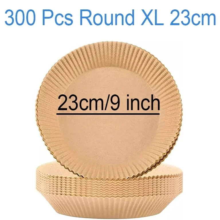 50–300pcs Air Fryer Baking Paper Liners – Disposable Oil-Proof Oven & BBQ Pads