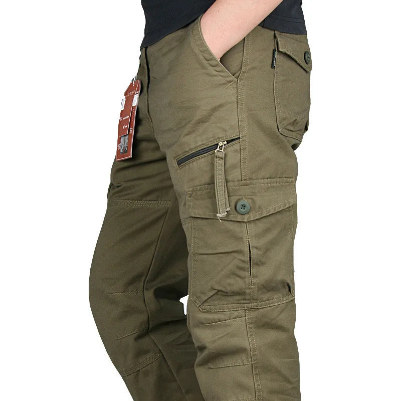 2025 New Autumn Cargo Pants Men | Fashion Military Outdoors Work Trousers | Long Warm Tactical Cotton Khaki Cargo Pants
