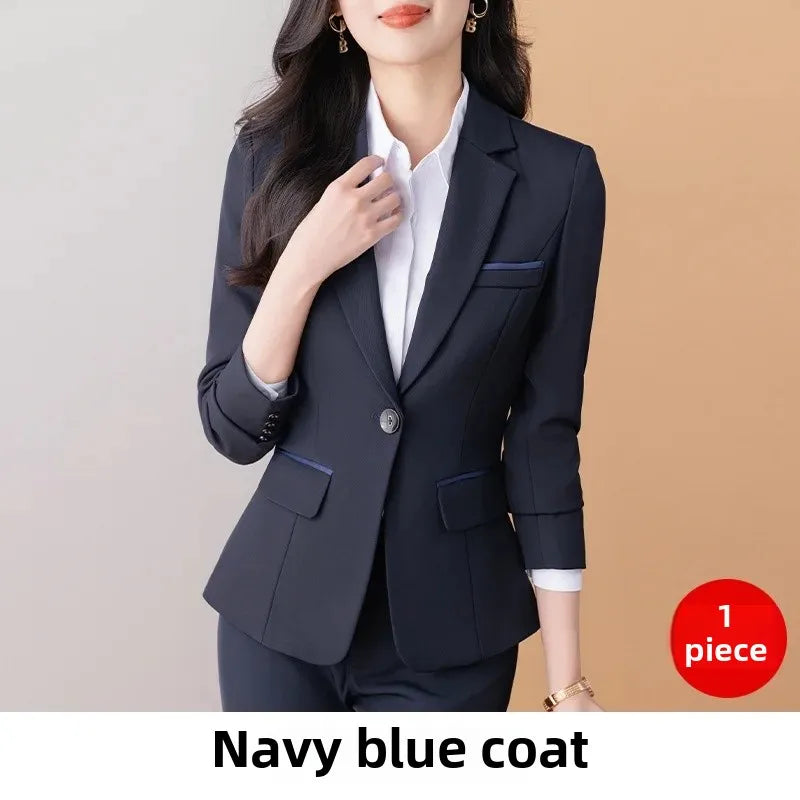 Elegant Black Women’s Suit Jacket – Fashionable Professional Office Workwear