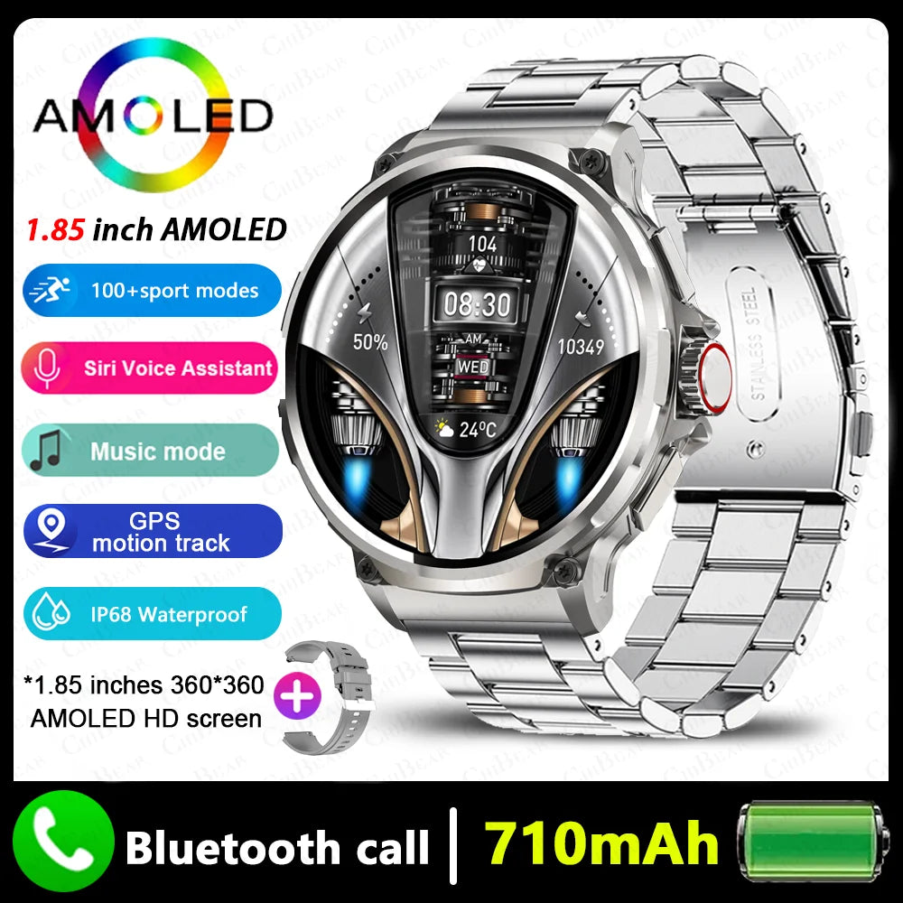 GPS Smart Watch | 1.85'' AMOLED HD Display, 710mAh Battery, Bluetooth Call, Sports Fitness Tracker