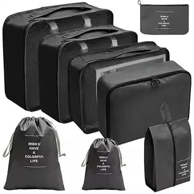 Travel Organizer Set | 8-Piece Suitcase Packing Cubes & Luggage Storage Bags for Clothes and Shoes