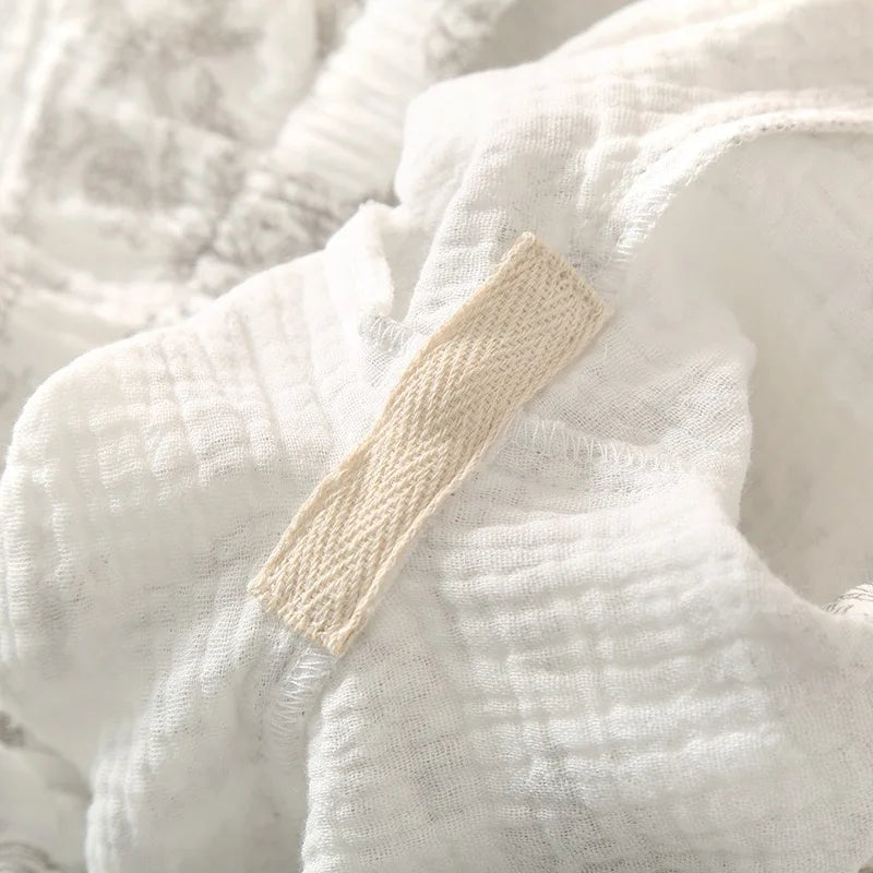 Summer Women's Pajama Set | 3-Piece 100% Gauze Cotton Sleepwear with Short Sleeve Top, Long Pants & Shorts