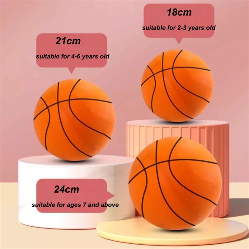 Silent Indoor Basketball Toy – No Noise Soft PU Foam Ball for Kids | Quiet Bouncing & Squeezable Play Ball for Boys & Girls