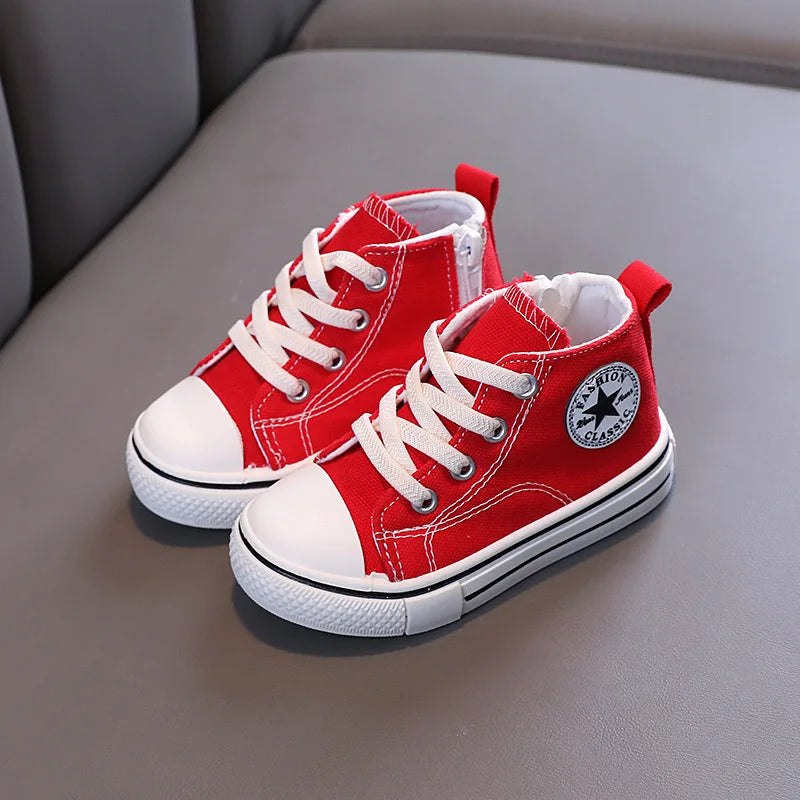 Children's Mid-Top Canvas Shoes | Soft, Comfortable, Non-Slip Sneakers for Boys & Girls