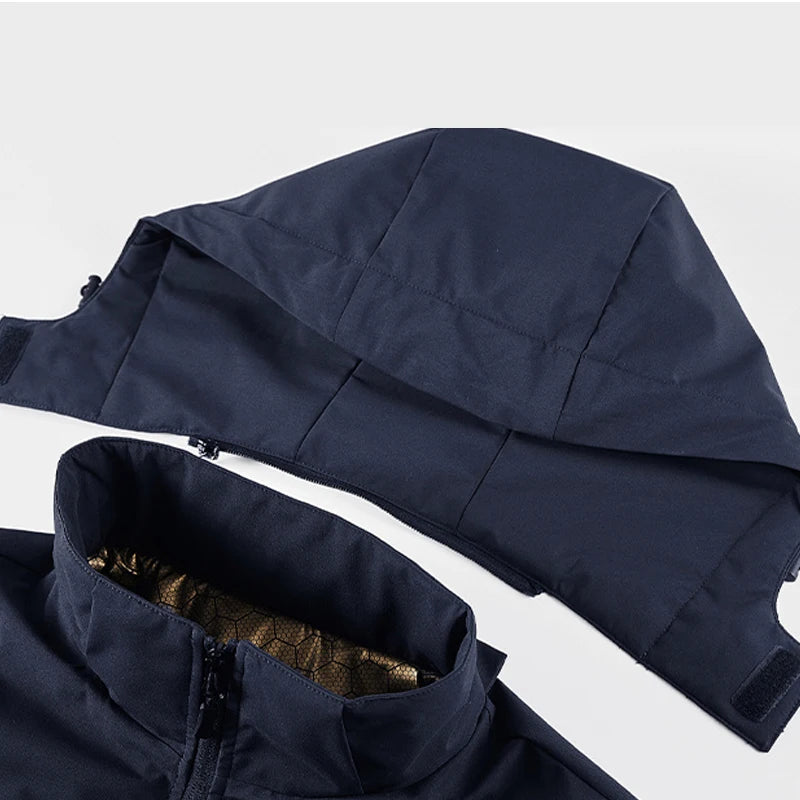 Men’s Winter Softshell Tactical Jacket – Waterproof Hooded Coat for Outdoor Sports, Hiking & Camping