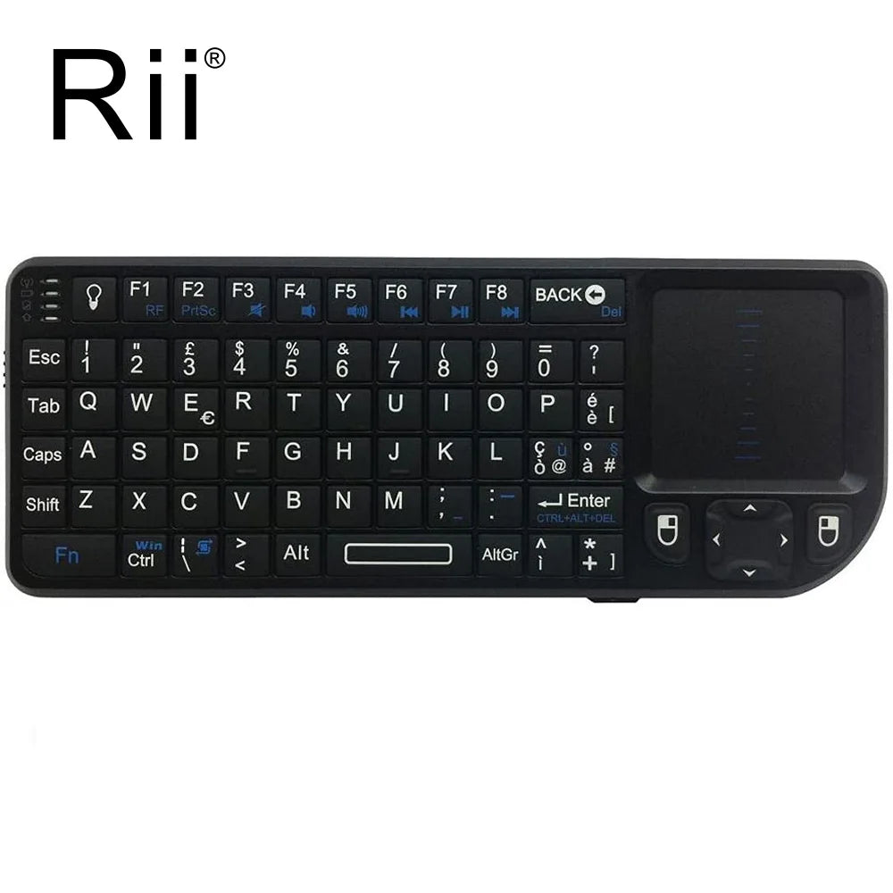 Rii X1 2.4GHz Mini Wireless Keyboard – Touchpad Keyboard for Android TV Box, PC & Laptop (English/ES/FR/Korean)