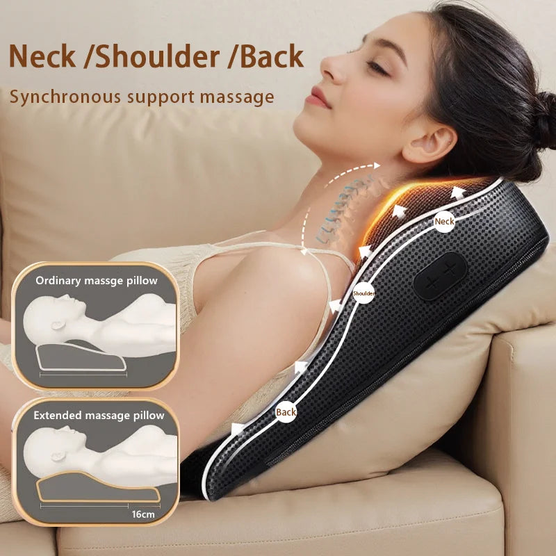 Manufacturer Direct Electric Shiatsu Massager – Head, Neck & Cervical Traction Pillow with Heating, Vibration & Car/ Home Use